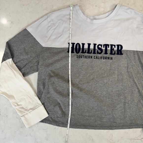 Hollister Colorblock Long Sleeve Tee Women’s Large Logo Y2K Inspired Streetwear - Picture 10 of 16